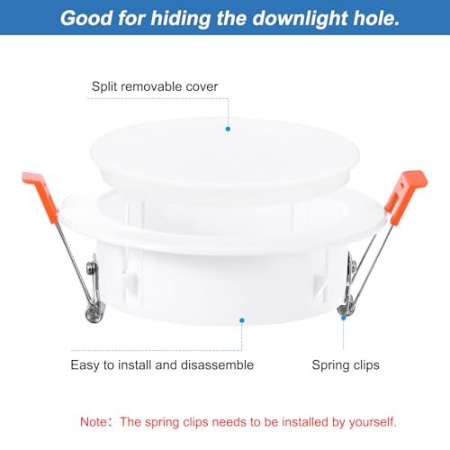 PATIKIL 3.5" Spring Ceiling Cover Plate, Recessed Light Trim Wall Mount view 4