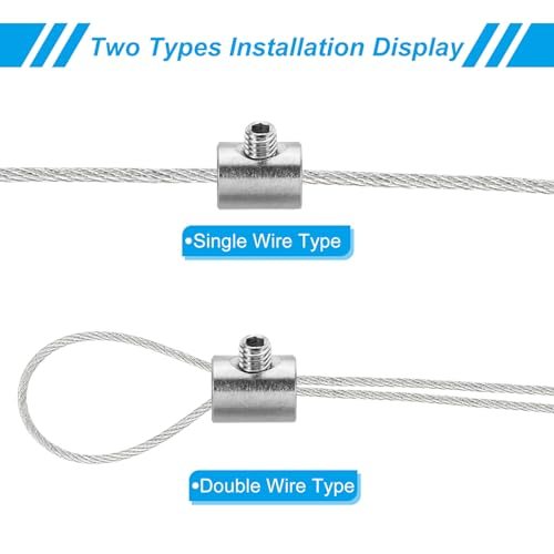 PATIKIL 3mm Hole Wire Rope Clips Set, 6 Pcs 304 Stainless Steel Single view 5