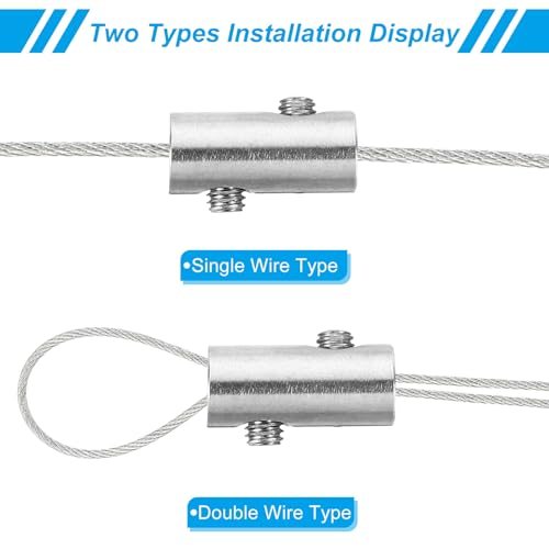 PATIKIL 4mm Hole Wire Rope Clips Set, 2 Pcs 304 Stainless Steel Double view 5