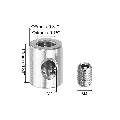 PATIKIL 4mm Hole Wire Rope Clips Set, 4 Pcs 304 Stainless Steel Single view 2