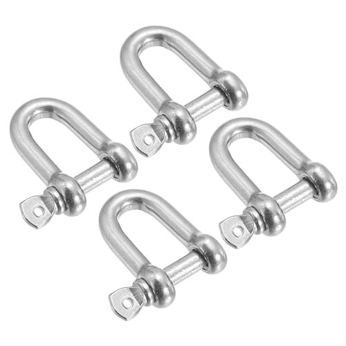 PATIKIL 5/32" / 4mm Screw Pin Shackle, 4Pcs M4 Stainless Steel D Ring — PATIKIL