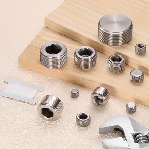PATIKIL 5 Pcs 304 Stainless Steel Pipe Plug 1/8" BSP Male Internal Hex view 5