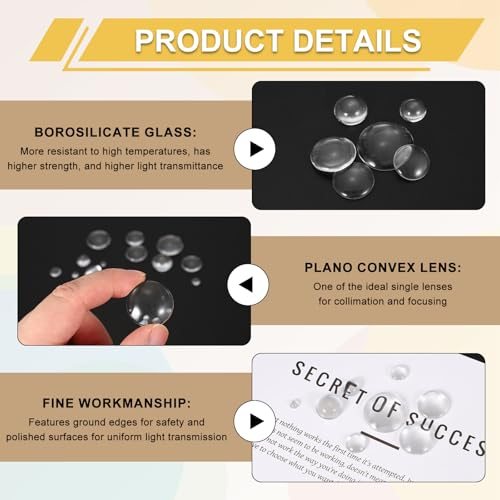 PATIKIL 8 Pack Convex Lens,5mm OD 5mm Focal Length Optical Lenses view 3