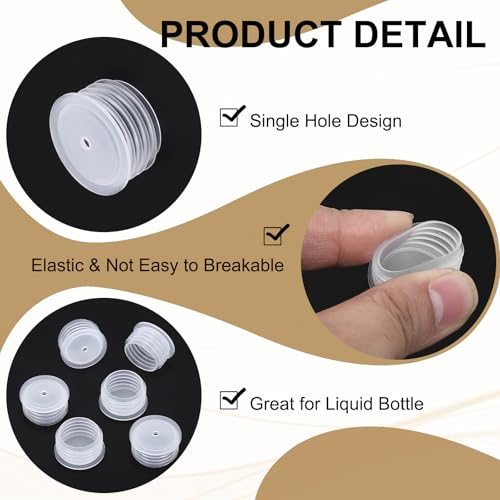 PATIKIL Bottle Adapter 0.87"/22mm Press in Plugs Clear 25Pcs, 0.12" Hole view 3