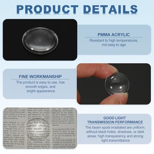 PATIKIL Diameter 19.5mm Flat Convex Lens, 15 Pcs Height 5.5mm Acrylic LED view 3
