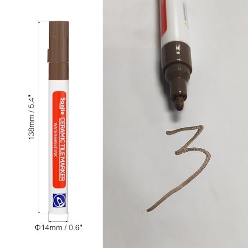 PATIKIL Grout Pen, 4 Pack Dark Brown Tile Marker Waterproof Grout Sealer view 2