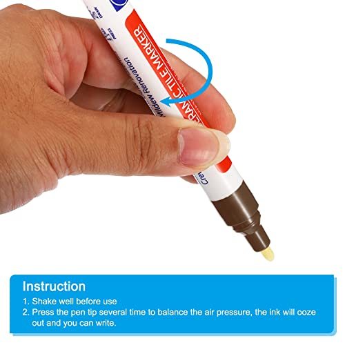 PATIKIL Grout Pen, 4 Pack Dark Brown Tile Marker Waterproof Grout Sealer view 5