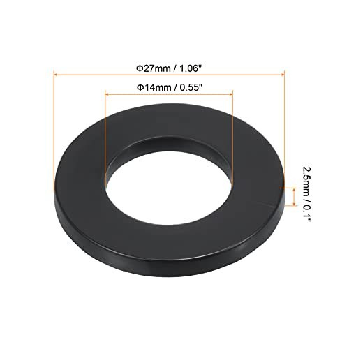 PATIKIL M14 Nylon Flat Washer, 8 Pack 14mm ID 27mm OD 2.5mm Thick Sealing view 2
