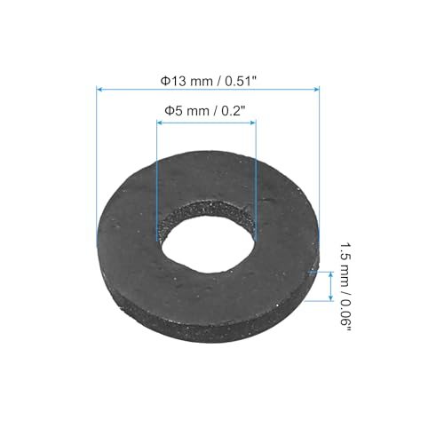 PATIKIL M5 Rubber Flat Washer, 16 Pack 5mm ID 13mm OD 1.5mm Thick Sealing view 2