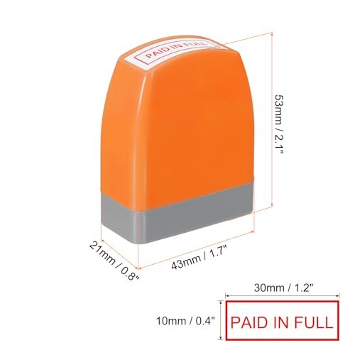 PATIKIL Paid in Full Notice Stamp Self Inking, Red Ink Office Stamps | view 2
