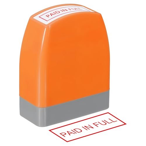 PATIKIL Paid in Full Notice Stamp Self Inking, Red Ink Office Stamps | — PATIKIL
