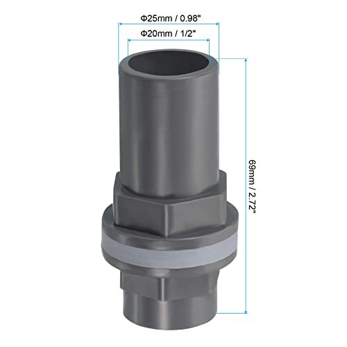 PATIKIL PVC Water Tank Pipe Fitting 1/2" ID DN15, 2 Pack Straight Tube view 2
