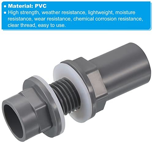 PATIKIL PVC Water Tank Pipe Fitting 1/2" ID DN15, 2 Pack Straight Tube view 4