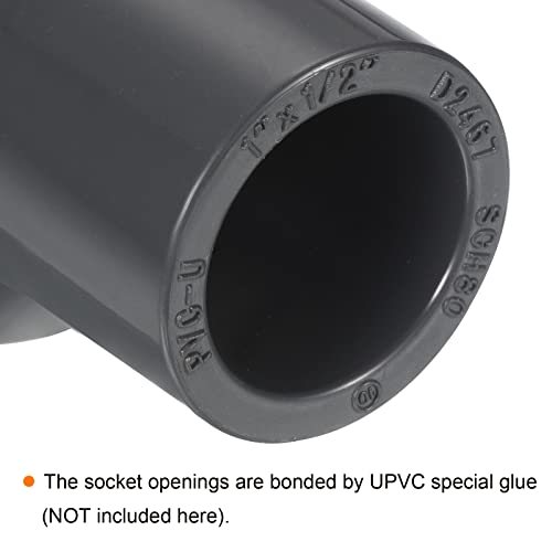 PATIKIL UPVC Reducer Pipe Fitting 1" x 1/2" Socket Schedule 80, 3 Pack | view 5