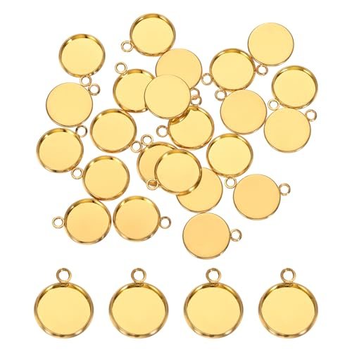 Pendant Trays 10/12/14/16/20mm Gold Tone — PATIKIL