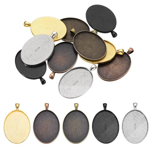 Pendant Trays Dark Silver/Gold Colors/Bronze/Copper/Black — PATIKIL