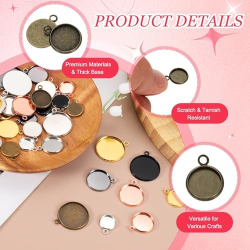 Pendant Trays for Jewelry Making 10mm Bronze Tone view 3