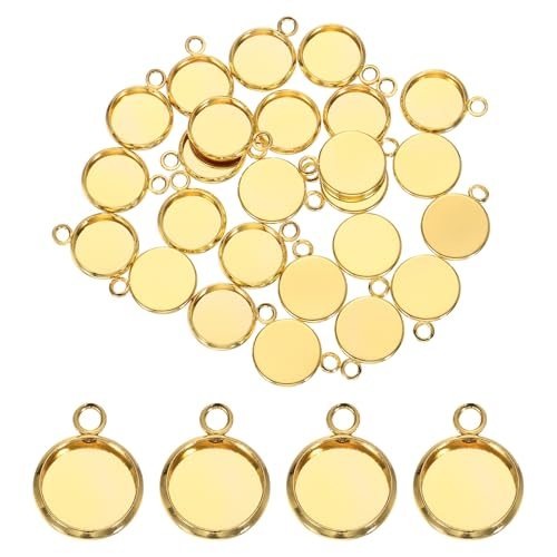 Pendant Trays for Jewelry Making 10mm Gold Tone, Blank Pendants Iron — PATIKIL