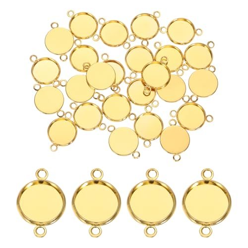 Pendant Trays for Jewelry Making 12mm Gold Tone, Blank Pendants Iron — PATIKIL
