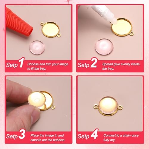 Pendant Trays for Jewelry Making 16mm Black Tone, Blank Pendants Iron view 4