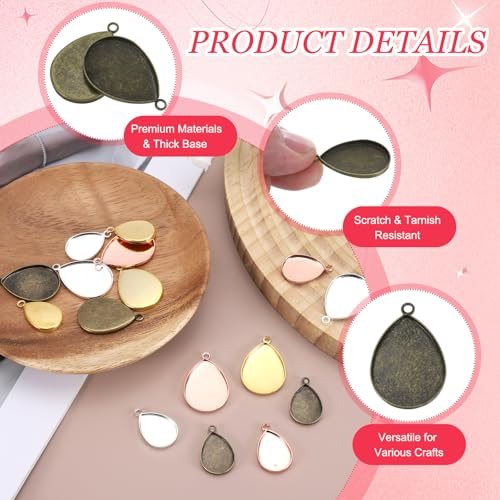 Pendant Trays for Jewelry Making 18x24mm Bronze Tone view 3