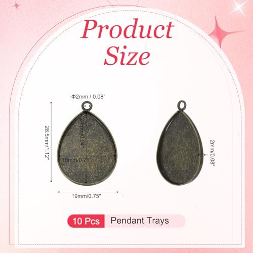Pendant Trays for Jewelry Making 18x24mm Bronze Tone view 2
