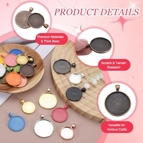Pendant Trays for Jewelry Making 20/25/30mm Copper Tone view 3