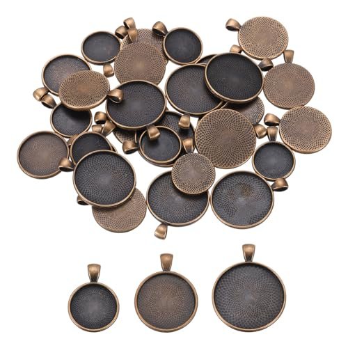 Pendant Trays for Jewelry Making 20/25/30mm Copper Tone — PATIKIL