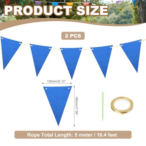 Pennant Banner Flags, 2 Set 16.4 Feet Triangle Banners view 2