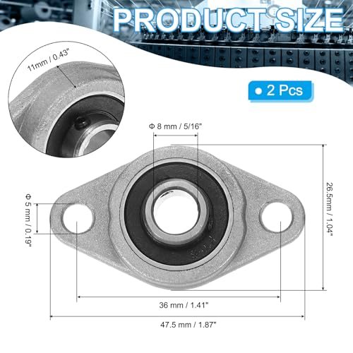 Pillow Block Bearing 5/16" / 8mm Bore view 2