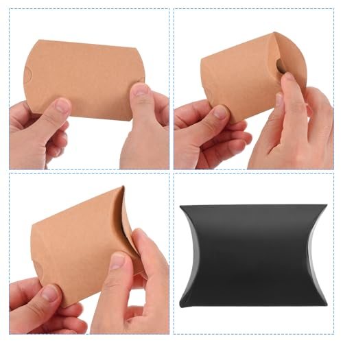 Pillow Boxes, 100 Pcs Wedding Gift Boxes Paper Box 3.5x2.6 Inch view 4