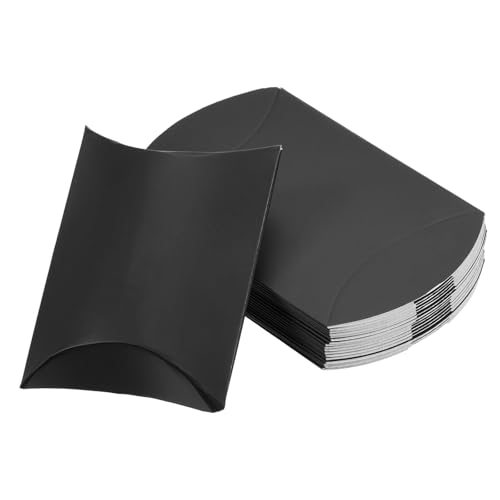Pillow Boxes Wedding Gift Boxes Paper Box 2.6x2.6x1 Black 50Pcs — PATIKIL