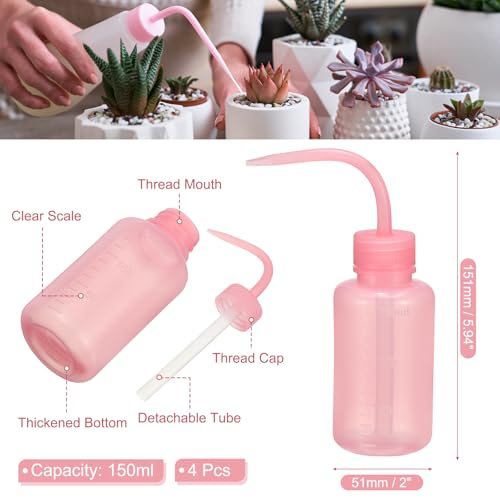 Pink 150ml/5oz Plastic Reusable Succulent Eyelash Tattoo Wash Bottle view 2