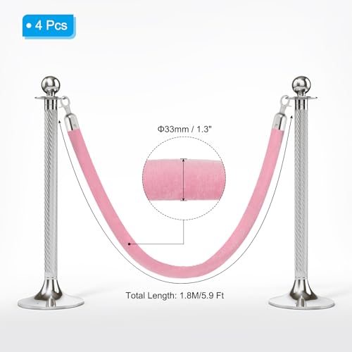 Pink Velvet Stanchion Rope view 2