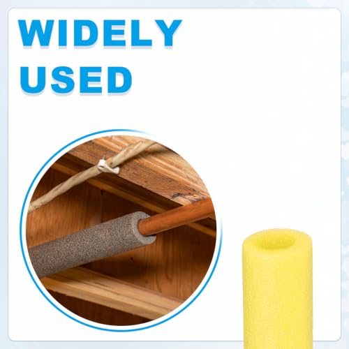 Pipe Insulation Foam Tube 1/2" (12mm) ID 3.3FT 1-3/8" OD, Yellow, Heat view 5