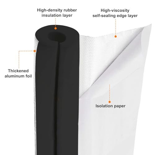 Pipe Insulation Foam Tube, 3.3FT Length Self Adhesive Pipe Freeze view 4