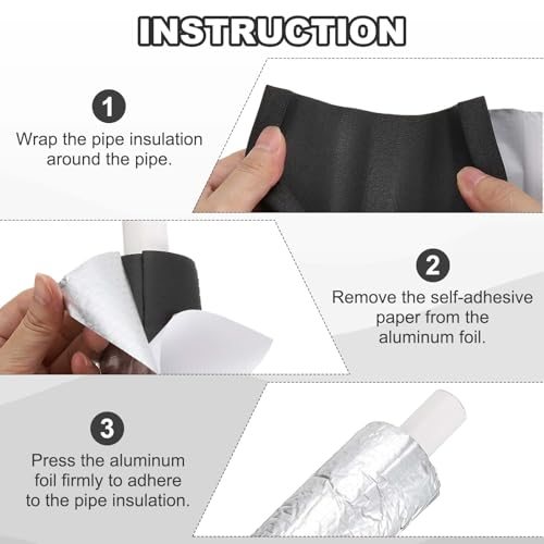 Pipe Insulation Foam Tube, 3.3FT Length Self Adhesive Pipe Freeze view 5