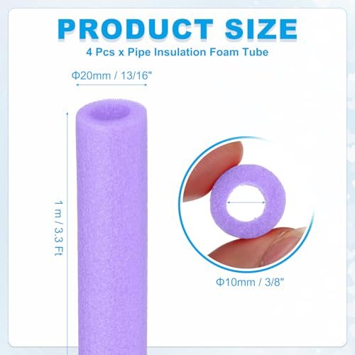 Pipe Insulation Foam Tube 3/8" (10mm) ID 3.3FT 13/16" OD, Heat view 2