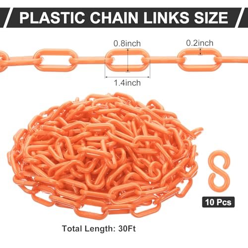 Plastic Chain Links, 30 Feet Safety Chains, Sturdy Plastic Line view 2