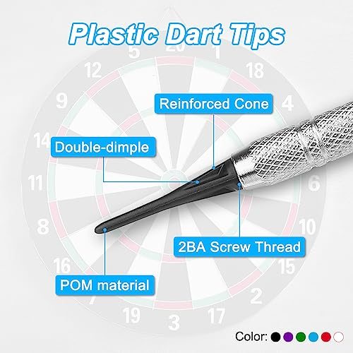 Plastic Dart Tips, 30 Pack 2BA Thread Soft Dart Tips Replacement Plastic view 5
