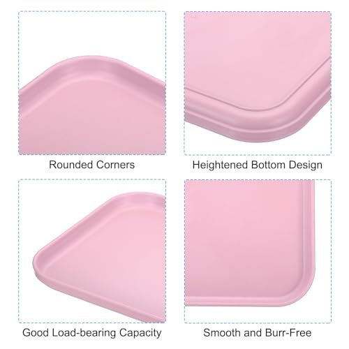 Plastic Fast Food Serving Tray, 2 Pcs 15" x 10.6" Reusable Rectangular view 3