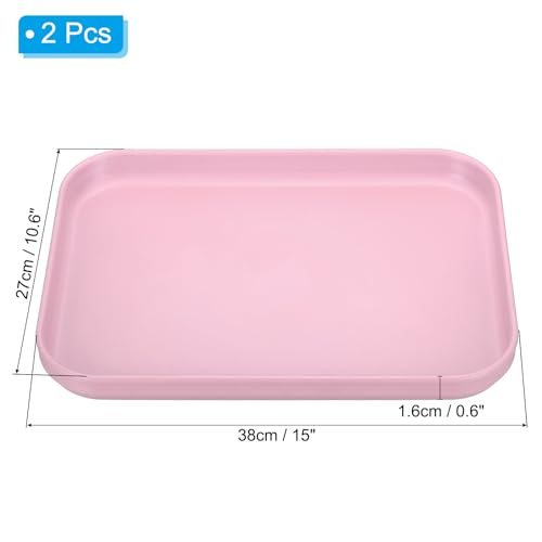 Plastic Fast Food Serving Tray, 2 Pcs 15" x 10.6" Reusable Rectangular view 2