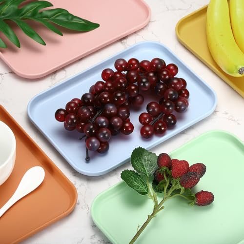 Plastic Fast Food Serving Tray, 2 Pcs 15" x 10.6" Reusable Rectangular view 4