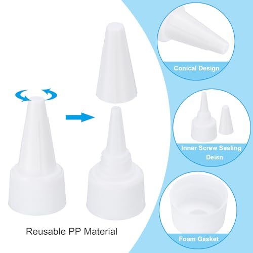 Plastic Ribbed Edge Squeeze Bottle Replacement Caps view 3