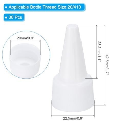 Plastic Ribbed Edge Squeeze Bottle Replacement Caps view 2