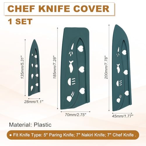 Plastic Safety Knife Cover Sleeves Set, Universal Blade Covers, Chopping view 2