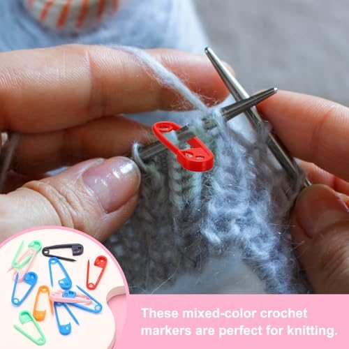 Plastic Safety Pins 1.1" Knitting Markers Crochet Clip Blue, Sewing Pin view 5
