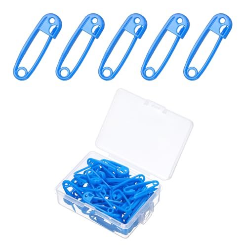 Plastic Safety Pins 1.1" Knitting Markers Crochet Clip Blue, Sewing Pin — PATIKIL