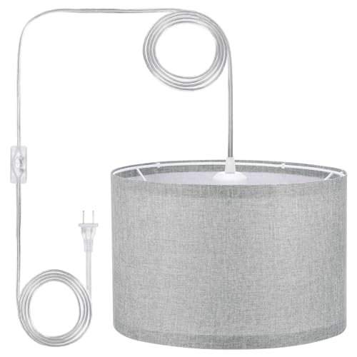 Plug in Pendant Light, 15Ft Rope Cord Hanging Lamp Fixture — PATIKIL