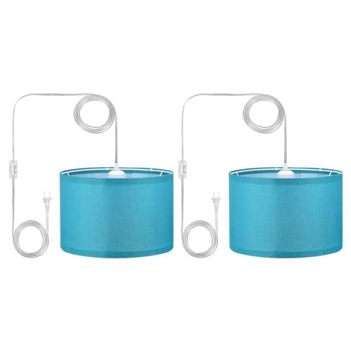 Plug in Pendant Light, 2 Pack 15Ft Rope Cord Hanging Lamp Fixture — PATIKIL